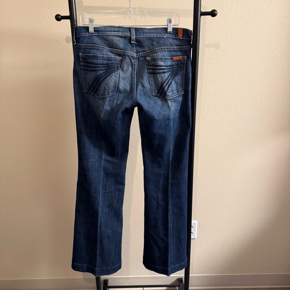 7 For All Mankind dojo Dark Blue Flare Jeans like new - Picture 4 of 5